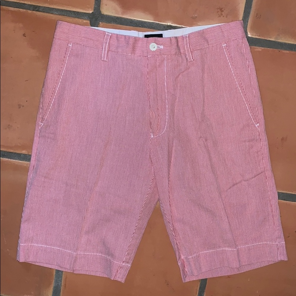 Men’s Jack Spade Cotton Red & White Striped Shorts